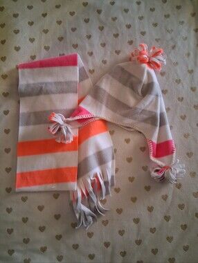 ✂️10/$40 Old Navy Kids Striped Pom-Pom Hat and Scarf Set